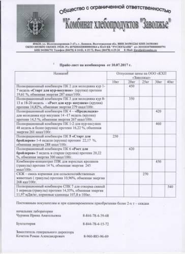 полнорационные комбикорма  от производителя